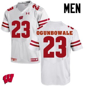 Men's Wisconsin Badgers NCAA #23 Dare Ogunbowale White Authentic Under Armour Stitched College Football Jersey CH31Y43GZ